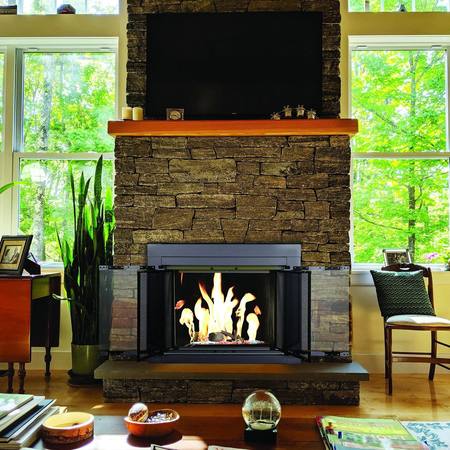 Fireplace Glass Doors Alpine Small Skyline Nickel AN-1010SN